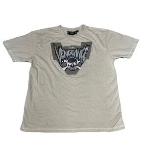 Rebel Vengeance Men's SZ Large Shirt SKULL Patch Goth Grunge Y2K Logo MMA Fight